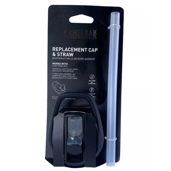 Camelbak Replacement Cap & Straw Fits all Eddy and Chute Mag Bottles Black NEW - Picture 1 of 2